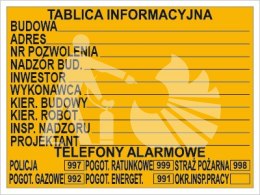 BUDOWLANA TABLICA INFORMACYJNA