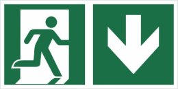 KIERUNEK DO WYJŚCIA EWAKUACYJNEGO W DÓŁ PRAWOSTRONNY