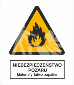 NIEBEZPIECZEŃSTWO POŻARU - MATERIAŁY ŁATWO ZAPALNE