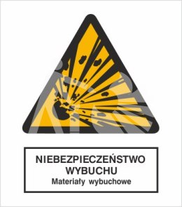 NIEBEZPIECZEŃSTWO WYBUCHU - MATERIAŁ WYBUCHOWE