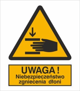 OSTRZEŻENIE PRZED ZGNIECENIEM DŁONI