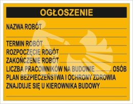 TABLICA BUDOWLANA - OGŁOSZENIOWA