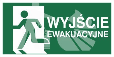 WYJŚCIE EWAKUACYJNE W LEWO - płyta fotoluminescencyjna