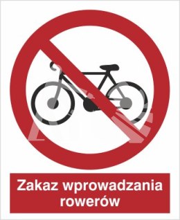 ZAKAZ WPROWADZANIA ROWERÓW