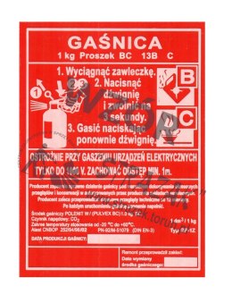 Etykieta GP-1z BC OGNIOCHRON biała