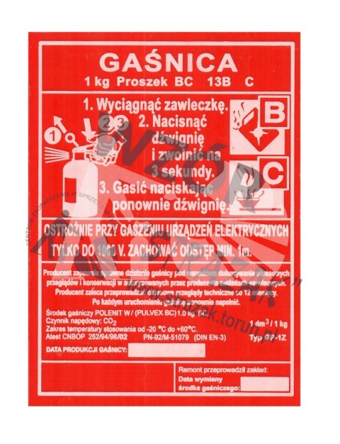 Etykieta GP-2x ABC OGNIOCHRON biała oryginał Etykieta GP-2x ABC OGNIOCHRON biała oryginał