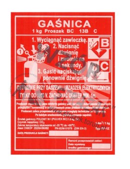 Etykieta GP-6x ABC OGNIOCHRON Silesia biała oryginał