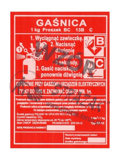Etykieta UGSE-2x OGNIOCHRON biała orginał Etykieta UGSE-2x OGNIOCHRON biała orginał