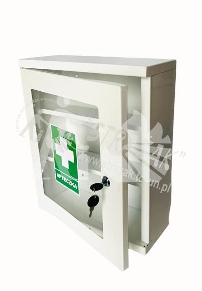 Apteczka metalowa z szybką na klucz patent Apteczka metalowa z szybką na klucz patent