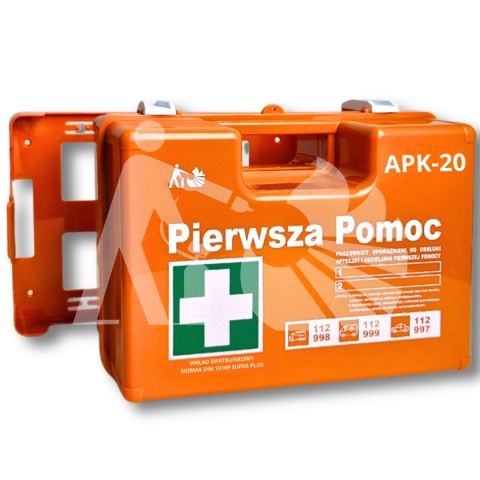 Apteczka walizkowa pomarańczowa bardzo duża APK-20 DIN13169 SUPER PLUS / K20 2xDIN13157+ /