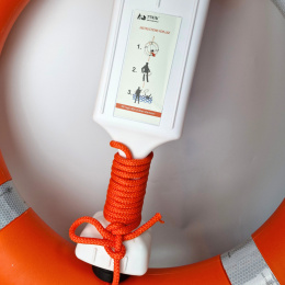 Koło ratunkowe z pasami odblaskowymi oraz zasobnikiem i linką STRAŻAK 71cm