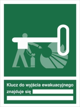 KLUCZ DO WYJŚCIA EWAKUACYJNEGO ZNAJDUJE SIĘ ... - płyta fotoluminescencyjna