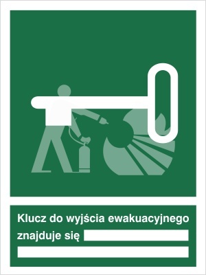 KLUCZ DO WYJŚCIA EWAKUACYJNEGO ZNAJDUJE SIĘ ... - płyta fotoluminescencyjna