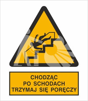 OSTRZEŻENIE PRZED NIEBEZPIECZEŃSTWEM UPADKU NA SCHODACH - folia samoprzylepna OSTRZEŻENIE PRZED NIEBEZPIECZEŃSTWEM UPADKU NA SCHODACH - folia samoprzylepna