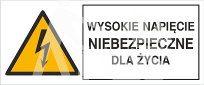 WYSOKIE NAPIĘCIE NIEBEZPIECZNE DLA ŻYCIA - folia samoprzylepna