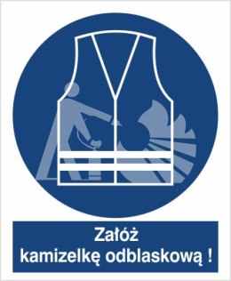 NAKAZ STOSOWANIA KAMIZELKI ODBLASKOWEJ - folia samoprzylepna