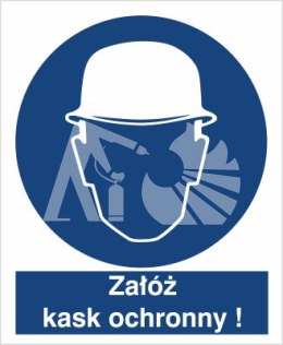 NAKAZ STOSOWANIA OCHRONY GŁOWY - folia samoprzylepna