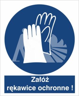 NAKAZ STOSOWANIA OCHRONY RĄK - folia samoprzylepna