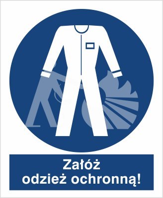 NAKAZ STOSOWANIA ODZIEŻY OCHRONNEJ - folia samoprzylepna