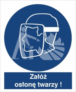 NAKAZ STOSOWANIA OSŁONY TWARZY - folia samoprzylepna