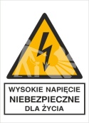 WYSOKIE NAPIĘCIE NIEBEZPIECZNE DLA ŻYCIA - folia magnetyczna