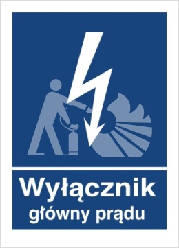 WYŁĄCZNIK GŁÓWNY PRĄDU - folia samoprzylepna