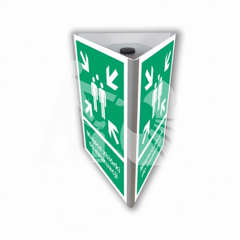 Znak 3D Miejsce Zbiórki do Ewakuacji 25x37 cm metalowy Znak 3D Miejsce Zbiórki do Ewakuacji 25x37 cm metalowy